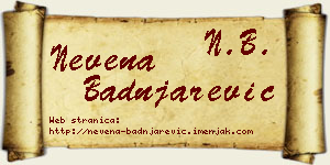 Nevena Badnjarević vizit kartica